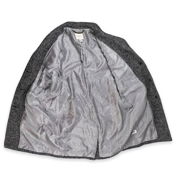 EUC✨ J Crew Tweed Topcoat Wool Blend Grey White 4 - Picture 4 of 8